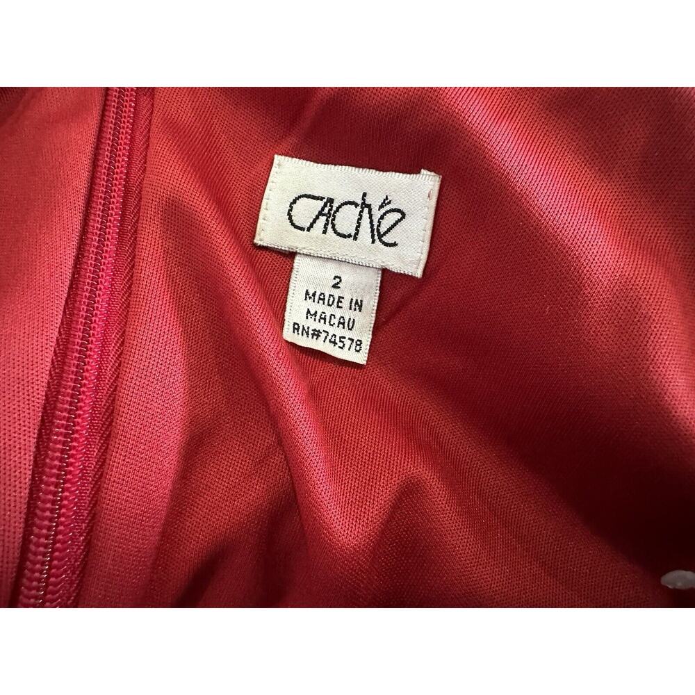 Cache Red Shimmer Sparkle Ruffle Gown Y2k New Siz… - image 5